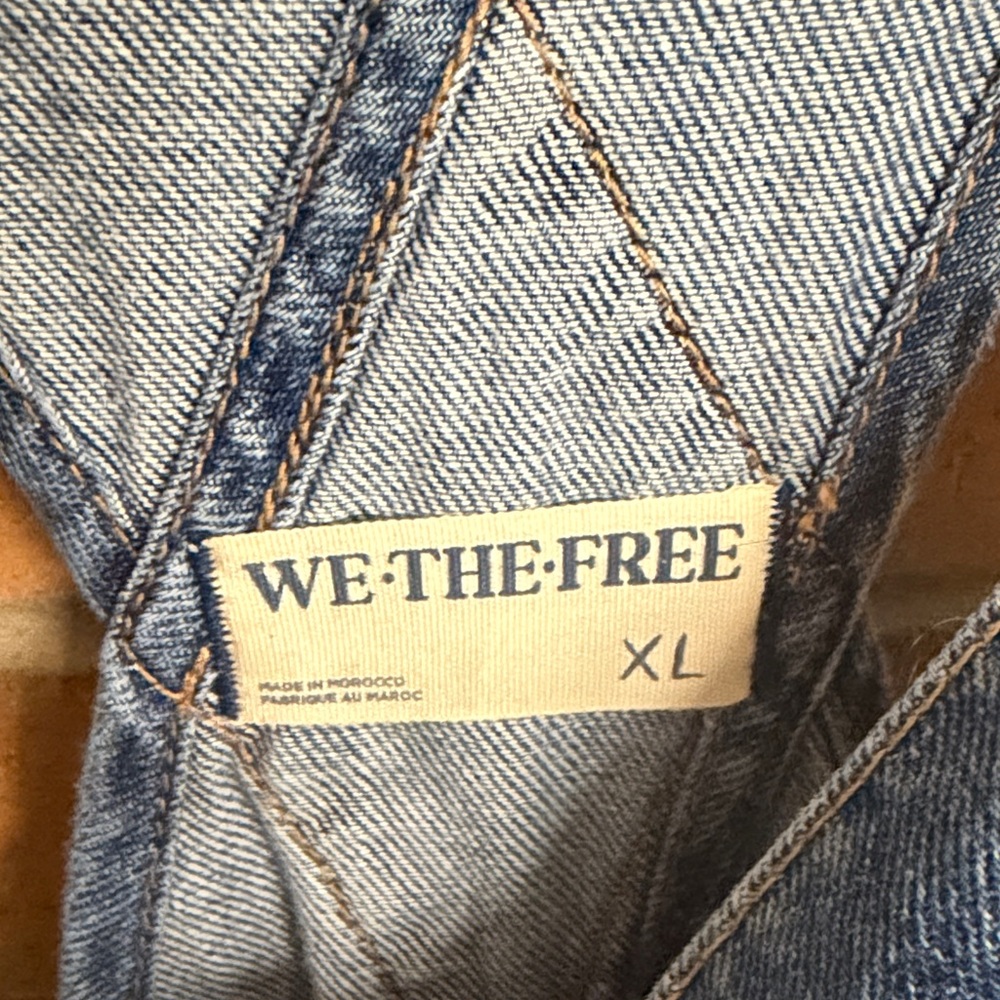 We The Free Denim Blue Wide-Leg Overalls - Picture 3 of 6